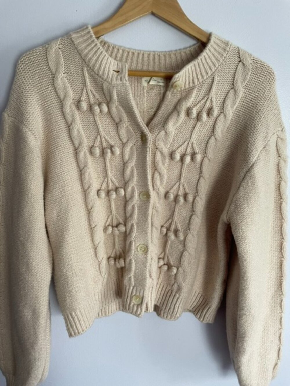 NWOT-Rylee + Cru Bubble sweater, Cardigan, cream, Women's size Small